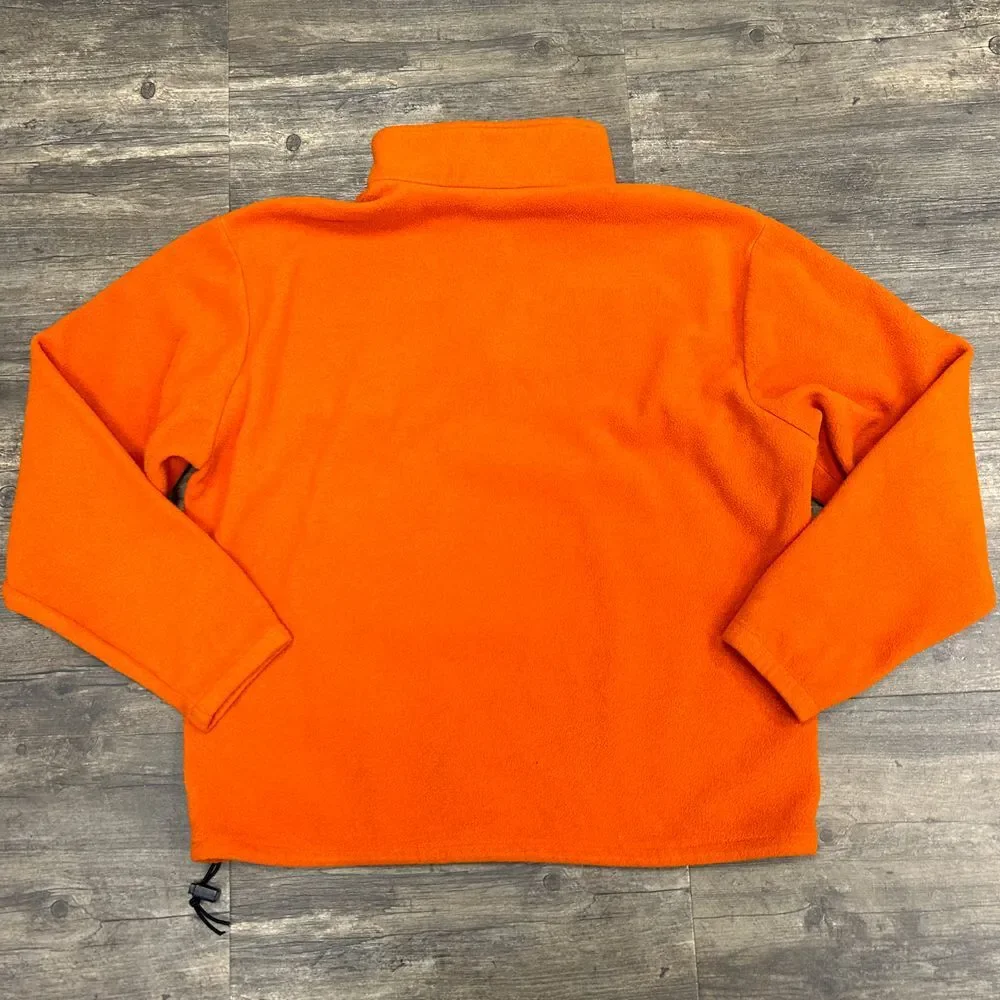 Vintage J Crew 1/4 Fleece Pullover Men Size Medium‎ Made In USA Orange Polyester